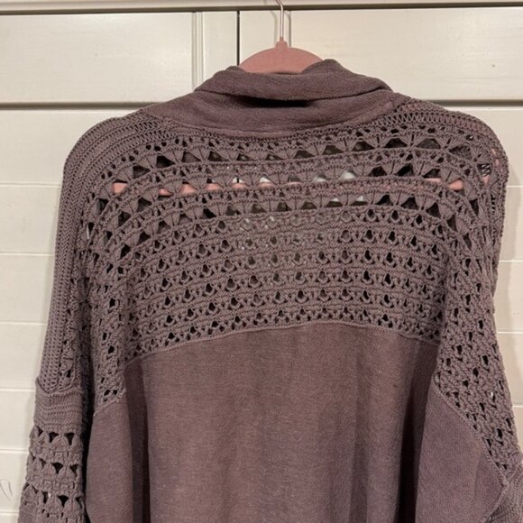 Free People Taupe Crochet Knit Sweater - Picture 7 of 8